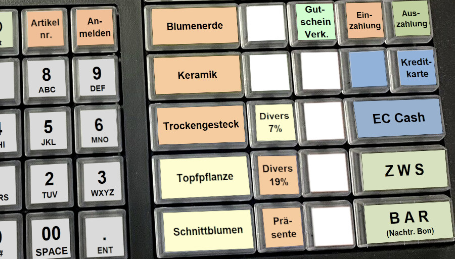 Die Tastatur der SAMPOS ECR-120