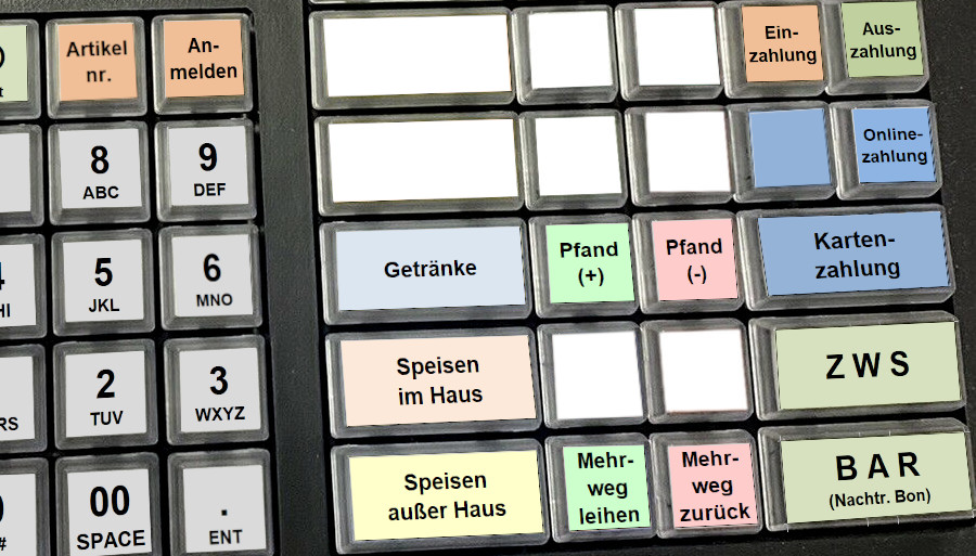 Die Tastatur der SAMPOS ECR-120